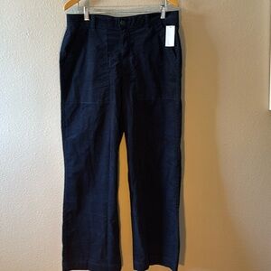 Original Weatherproof Vintage Corduroy Pants 12 Navy Blue Wide Leg Pockets NWT